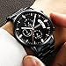 KASHIDUN Men's Watches Luxury Sports Casual Quartz Wristwatches Waterproof Chronograph Calendar Date Stainless Steel Band Black Color (A Black Rose)
