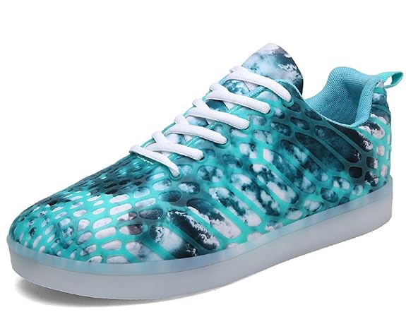 Honeystore Unisex LED Schuhe mit USB Sportschuhe 7 Farben Leuchten Sneakers für Weihnachten Jungen Mädchen LED Paar Turnschuh