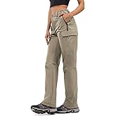 Moosehill Women's-Hiking-Pants-Cargo-Quick-Dry-Stretch-Lightweight Work Outdoor Pants with 5 Deep Pockets