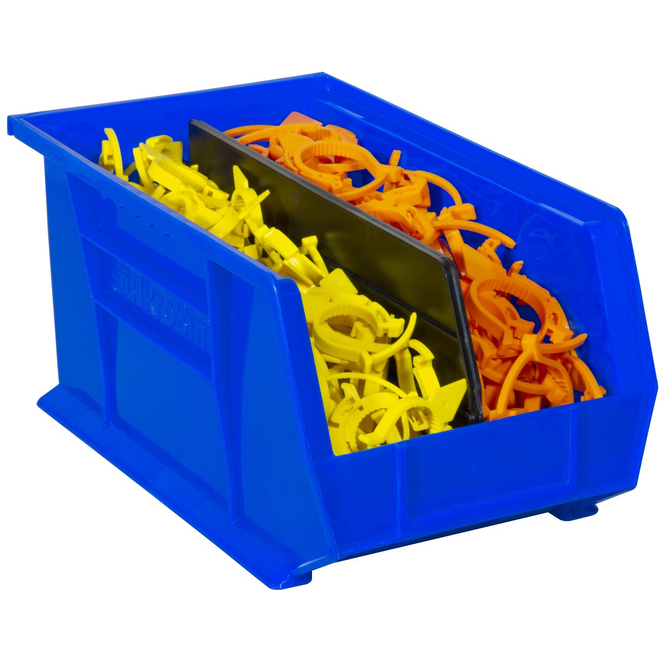 Akro-Mils 30240 AkroBins Plastic Storage Bins, Space-Saving Stackable Bins for Garage, Pantry, Craft Organization, 15-Inch x 8-Inch x 7-Inch, Blue, 12-Pack