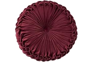 Teieas- Elero Round Pillows Velvet Pleated Circle Pillow Chair Cushion Floor Pillows Home Decorations for Home Couch Chair Be