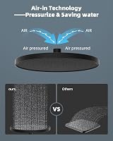 Hibbent Self-Cleaning 10 Inch Rainfall Shower Head Black view 3