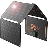 FlexSolar 30W Portable Solar Panel Chargers QC3.0 18W USB-A USB-C Output Foldable Small Power Emergency ETFE Panels IP67 Wate