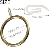 TSKDKIT 24 Pcs Metal Curtain Rings with Clips 30mm Rustproof Brass Finish view 2
