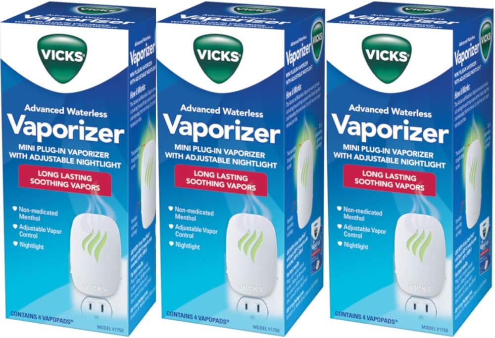 Vicks Advanced Soothing Vapors Mini Waterless Vaporizer With Nightlight