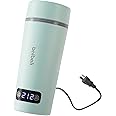 balbali Dual Voltage Travel Kettle 100-250V - 12oz Portable Water Boiler/Warmer/Heater for Boiling Water - 4 Preset Temperature Control Portable Tea Kettle Electric Travel - Green
