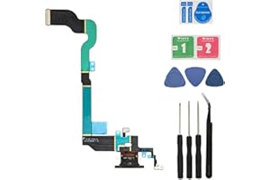 UYGHHK Replacement OEM Original Charging Port USB Dock Connector Assembly Flex Cable with Tool Kit LCD Adhesive Tape for iPhone X 5.8"