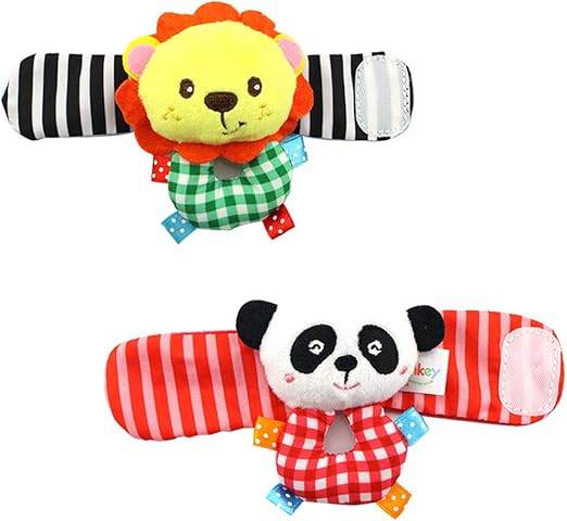 Amazon Co Jp ハンクイー Hankuxuriousベビー手首動物ラトルおもちゃ 幼児用ぬいぐるみ 赤ちゃん用ギフト 早期教育 W18cm X H 8cm 家電 カメラ