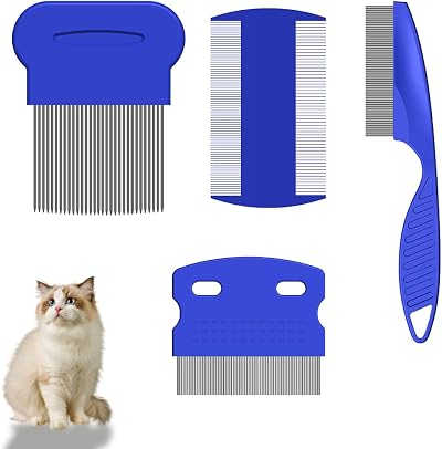 Lmyzcbzl 4-Piece Lice Comb Kit - Metal & Plastic Double Sided Combs
