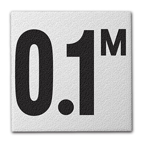 Ceramic Swimming Pool Deck Depth Marker " 0.1 M " Abrasive Non-Slip Finish, 4 inch Font