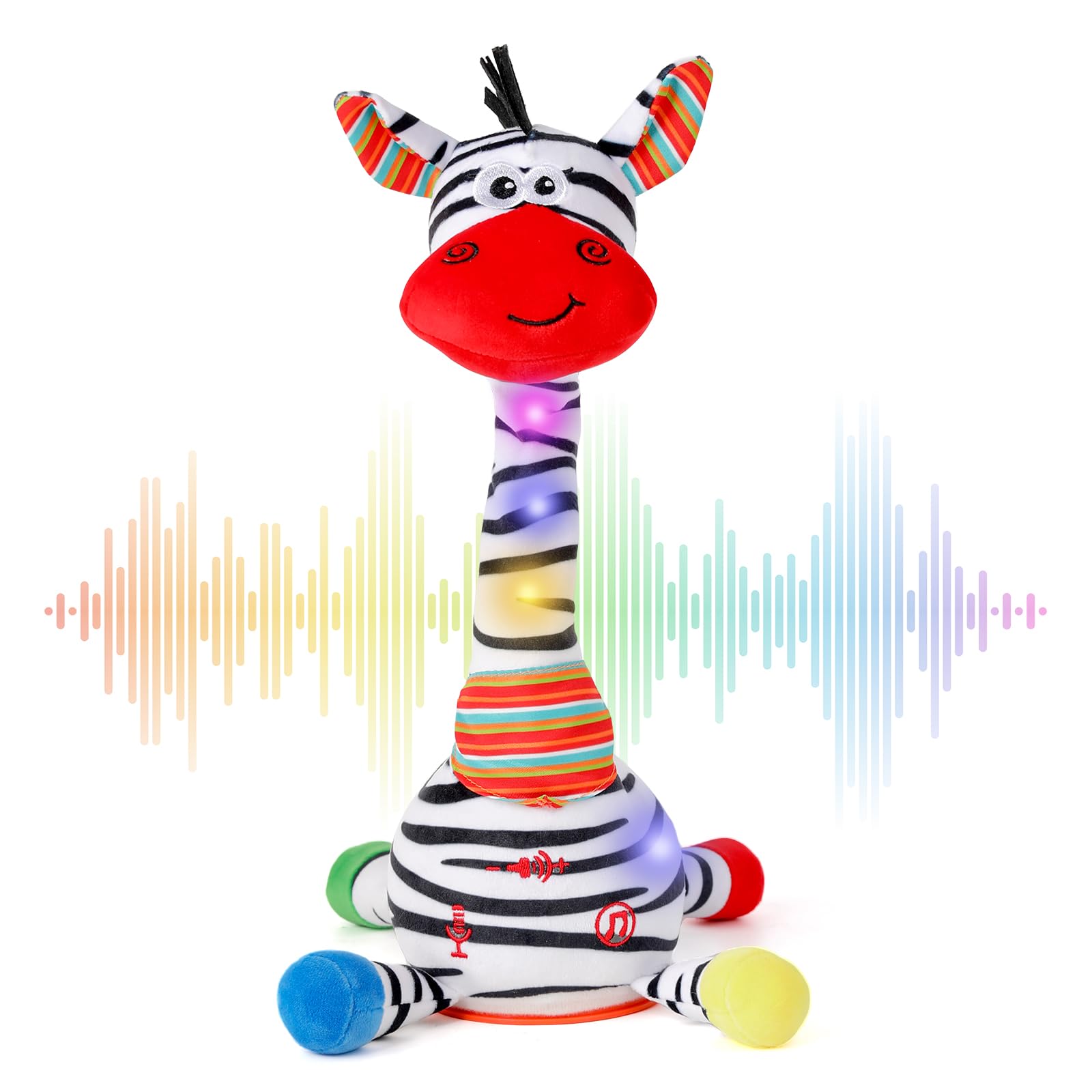 Edencomer Singing Dancing Zebra Toy, Volume Control Talking Zebra Speaking Toys for Baby Toddler Encourage Speech, Birthday Gifts for Kids Boys Girls — image 1