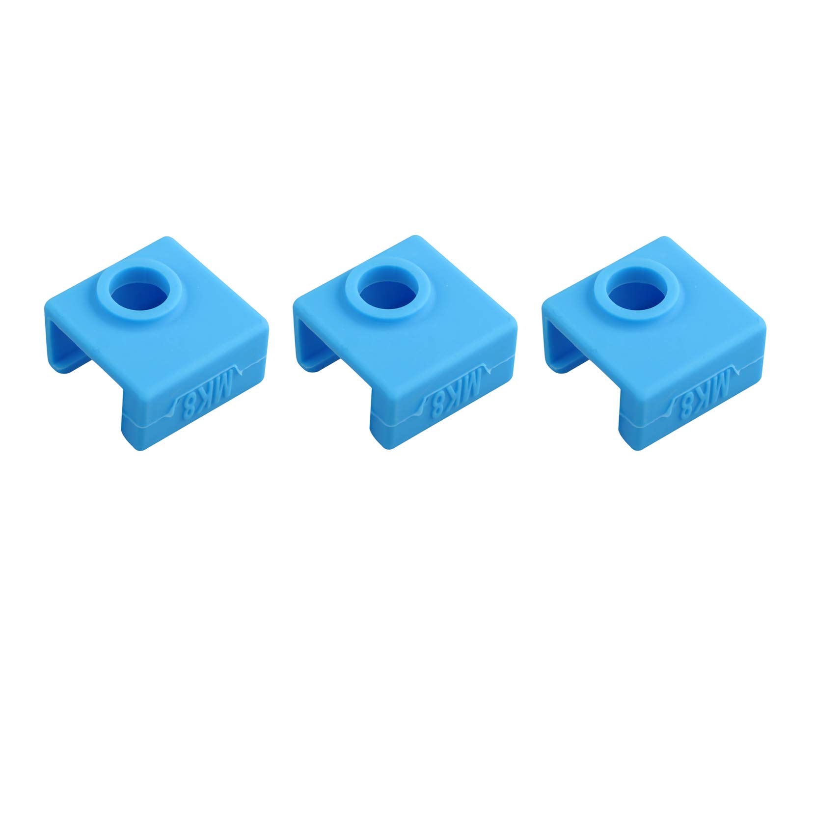 Jopto 3Pcs 3D Printer Heater Block Silicone Cover Silicone Sock Heating Insulation Case 280℃ High-Temperature Resistant Compatible with MK7 MK8 MK9 Hotend Compatible with Ender 3 CR-10 ANET A8 (Blue)