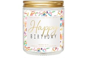 AUELIFE Happy Birthday Candle - Birthday Sprinkle Candle Gift Birthday Gifts for Women - 7oz Vanilla Cream Scented Candle Happy Birthday Gifts for Her, Best Gifts for Girl, Friends, Men