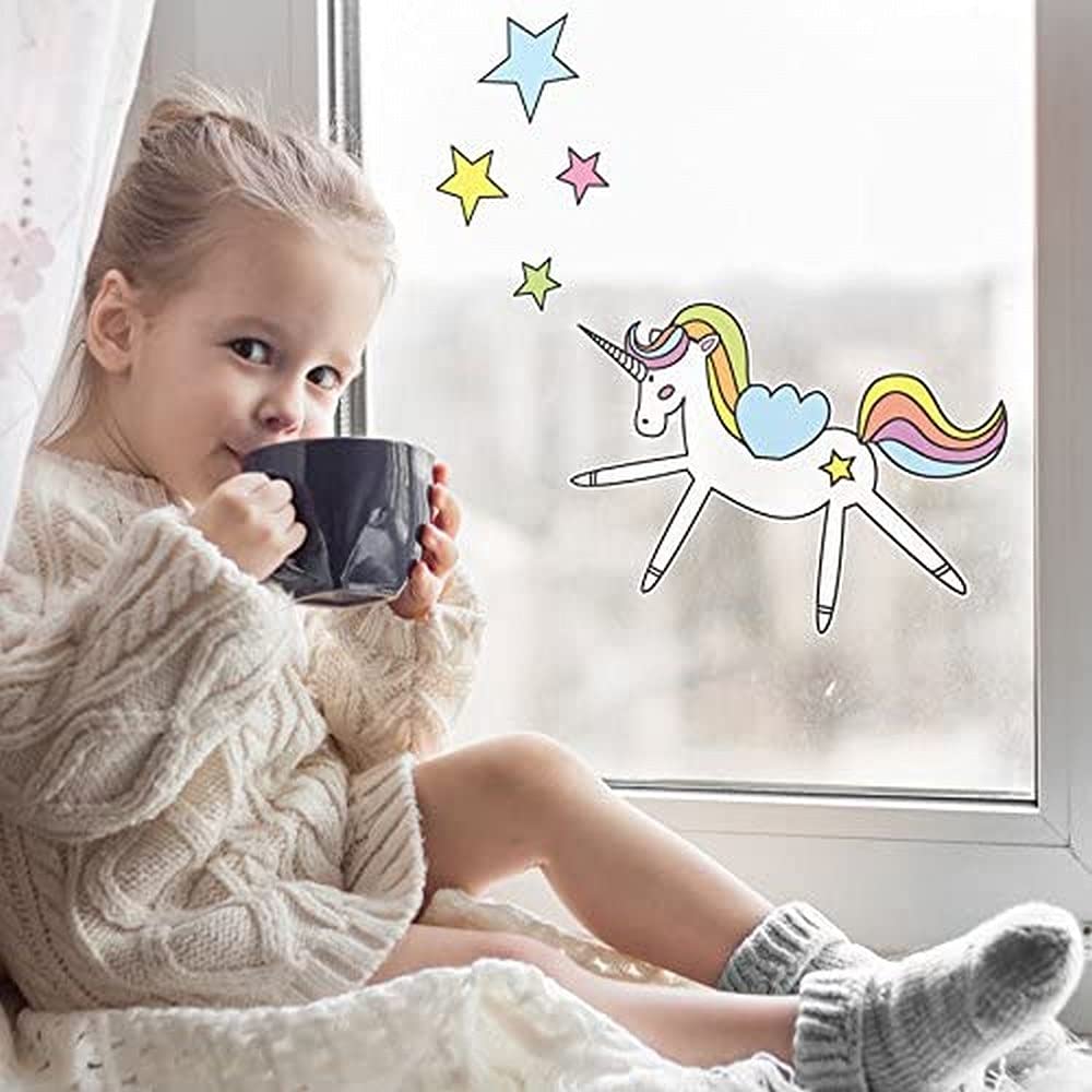 Unicorn and Stars Window Sticker, Unicorn Window Stickers, Children's Room Decor, UK