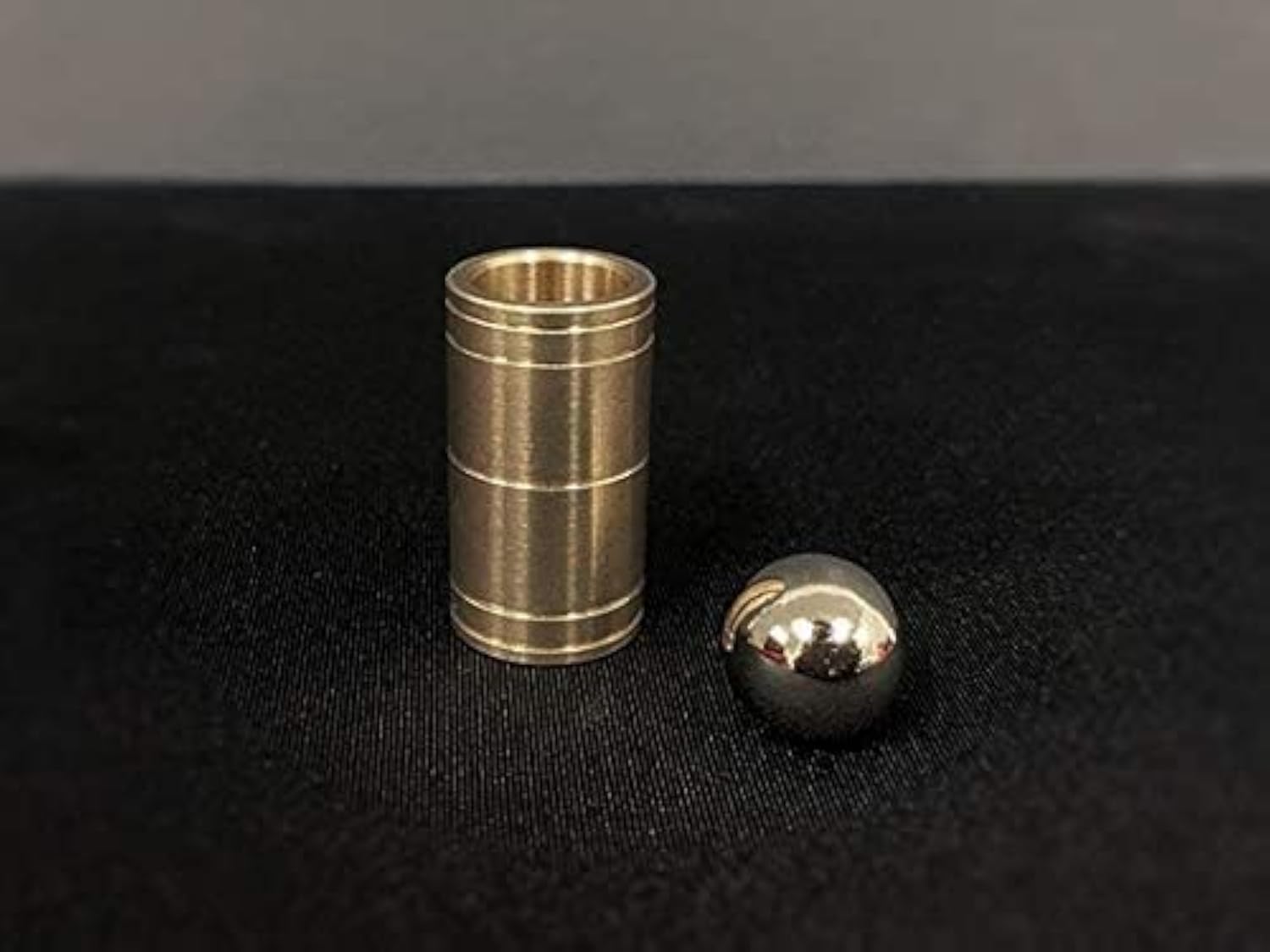 MOMOMAGE Ball & Tube Mystery (Brass) Magic Tricks Steel Ball Sink Down into Tube Magic Close up Illusions Props Gimmick Mentalism Easy