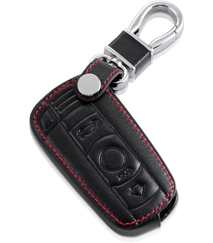 SANRILY Golden-Edge Key Fob Cover For BMW 2-Button Key - TPU Protective Case With Leather Keychain - View #12