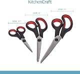 KitchenCraft Kitchen Scissors Set with Block 4 Piece Multi Purpose Shears Black view 4