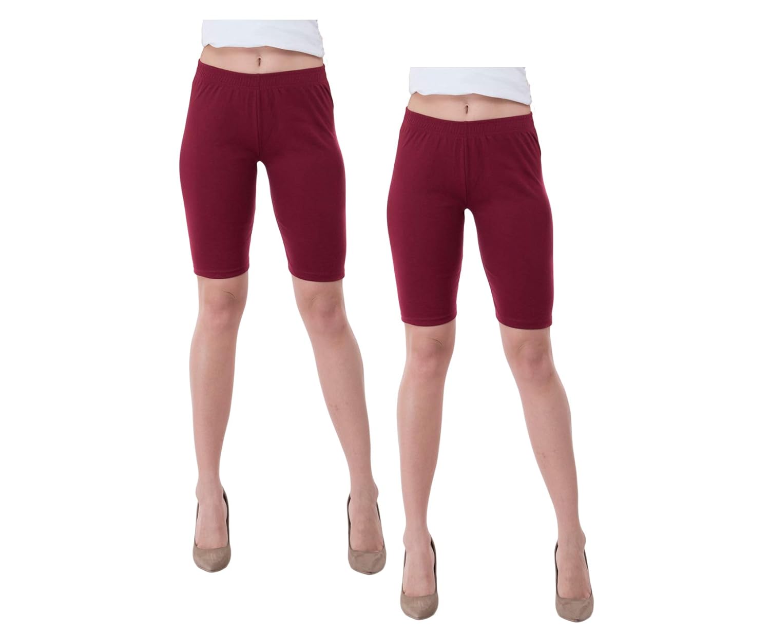 Buy IndiWeaves Women's Cotton Cycling Shorts (Csw0202iw_Maroon_36) Pack of 2 at Amazon.in