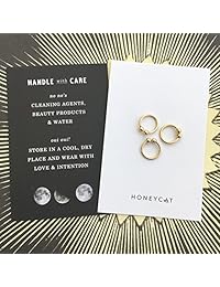 HONEYCAT - Pendientes trio en oro, oro rosa o plata   Joyería minimalista y delicada