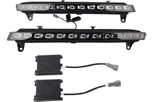 Gorgeri 1Pair Car Daytime Running Light Turn Signal 2-Color DRL LED Fog Lamp for Audi Q7 06-09