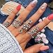 Dream Date 21 Band Style Stainless Steel Party&Pub Night Club Knuckle Band Ring Set Mounted Gem (Vines Style)