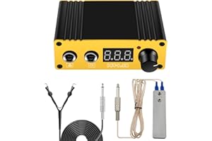 ROMLON Tattoo Power Supply - Tattoo Power Supply Kit Including Lcd Dual Tattoo Power Tattoo Foot Pedal Tattoo Clip Cord for Tattoo Machine Gun, Tattoo Supplies