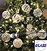 SLEETLY 28pk White Silver Christmas Ball Ornaments for Tree Decorations - Holiday Xmas Shatterproof Plastic Balls, Icicles and Snowflakes Ornament Set