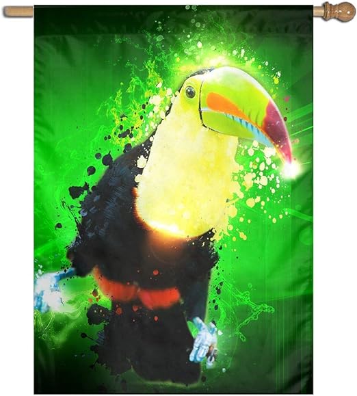 Amazon Com Garden Flag Parrot Green Background Lawn Banner