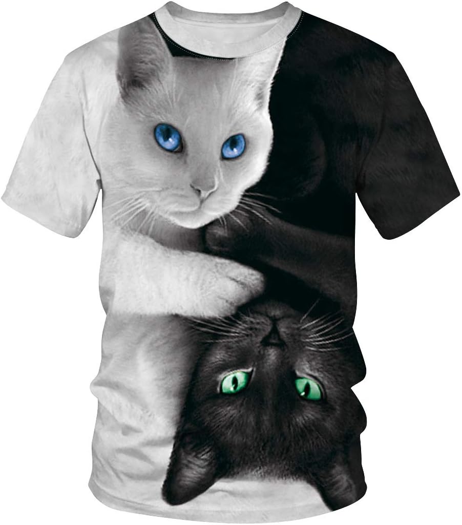 Auremore 3D Print T-Shirt Fashion Graphic Tee Crewneck Short Sleeve T-Shirts for Men Women