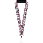 Buckle Down Lanyard - 1.0 - Princess Sketch Poses/floral Collage Pinks/g Accessory