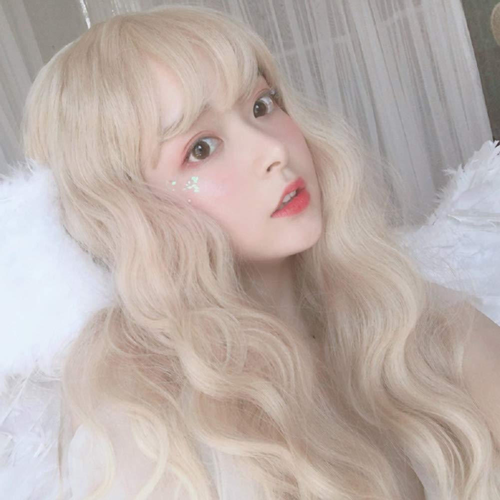 Abeay Wig Long Hair Corn Hot Fluffy Long Curly Hair Wig Water