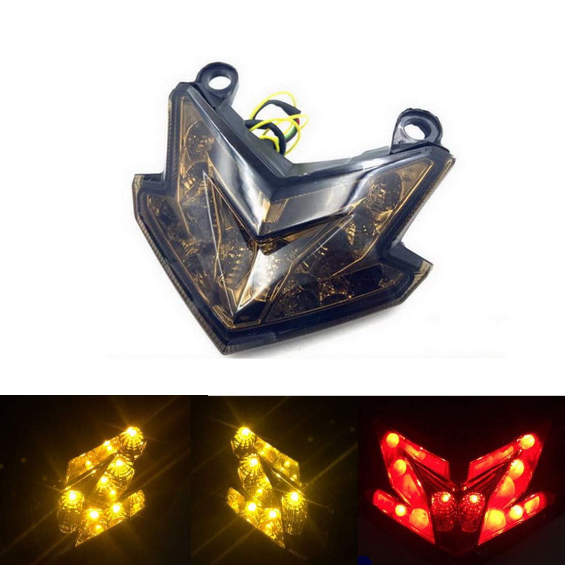 VIGORFLYRUN PARTS LTD 1pc Rear Lights, LED Motorcycle Brake Light Brake Light Signal Tail Light for K-awasaki Z800 Z125 2013-2016 - Smoke Shell