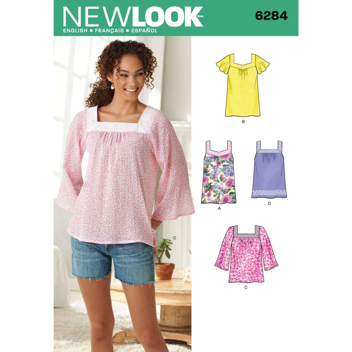 Simplicity New Look Sewing Pattern 6284: Misses' Pullover Top in Two Lengths, Size A
