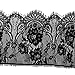 Smiry 3 Yards Black Eyelash Lace Ribbon Floral Trim Sewing Flower Lace Fabric Applique Clothing Accessories Crafts for Bridal Wedding Veils Dress