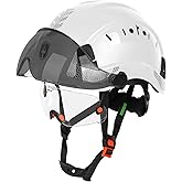 GREEN DEVIL Construction Safety Helmet Hard Hat with Visor and Safety Glasses ANSI Z89.1 Cascos De Construccion Vented ABS Work Hardhat for Men&Women