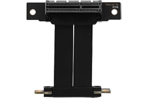 XUMIUZIY Flexible 90 Degree Riser Cable PCIE 4.0 4X for Graphics Card Extension in Black for PC Cases (5cm)