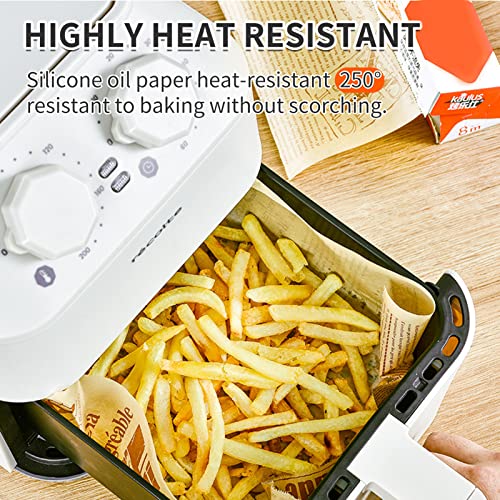 2 Rolls Parchment Paper for Baking, 26FT High Temperature Resistant Waterproof and Greaseproof Baking Paper Suitable, For Cooking、Grilling、Steaming and Air Fryer (Brown and White)