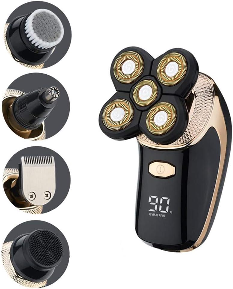 Hosdog 5 in 1 Electric Shaver, Rechargeable 4D Electric Shaver with 5 Floating Head and LED Display for Travel and Gifts, IPX6 Waterproof Beard Trimmer Grooming Kit for Men Women