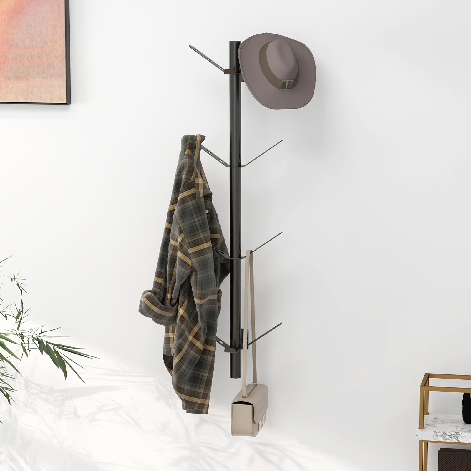 Jesginboo Coat Rack Wall Mount, Vertical Hat Rack for Wall, Tree Branch ...