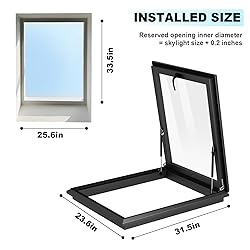 OXBZKMY Skylight Window for House Roof, Tempered