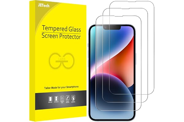 JETech Full Coverage Screen Protector for iPhone 17e (2026) / iPhone 16e / iPhone 14, 9H Tempered Glass Film Case-Friendly, H