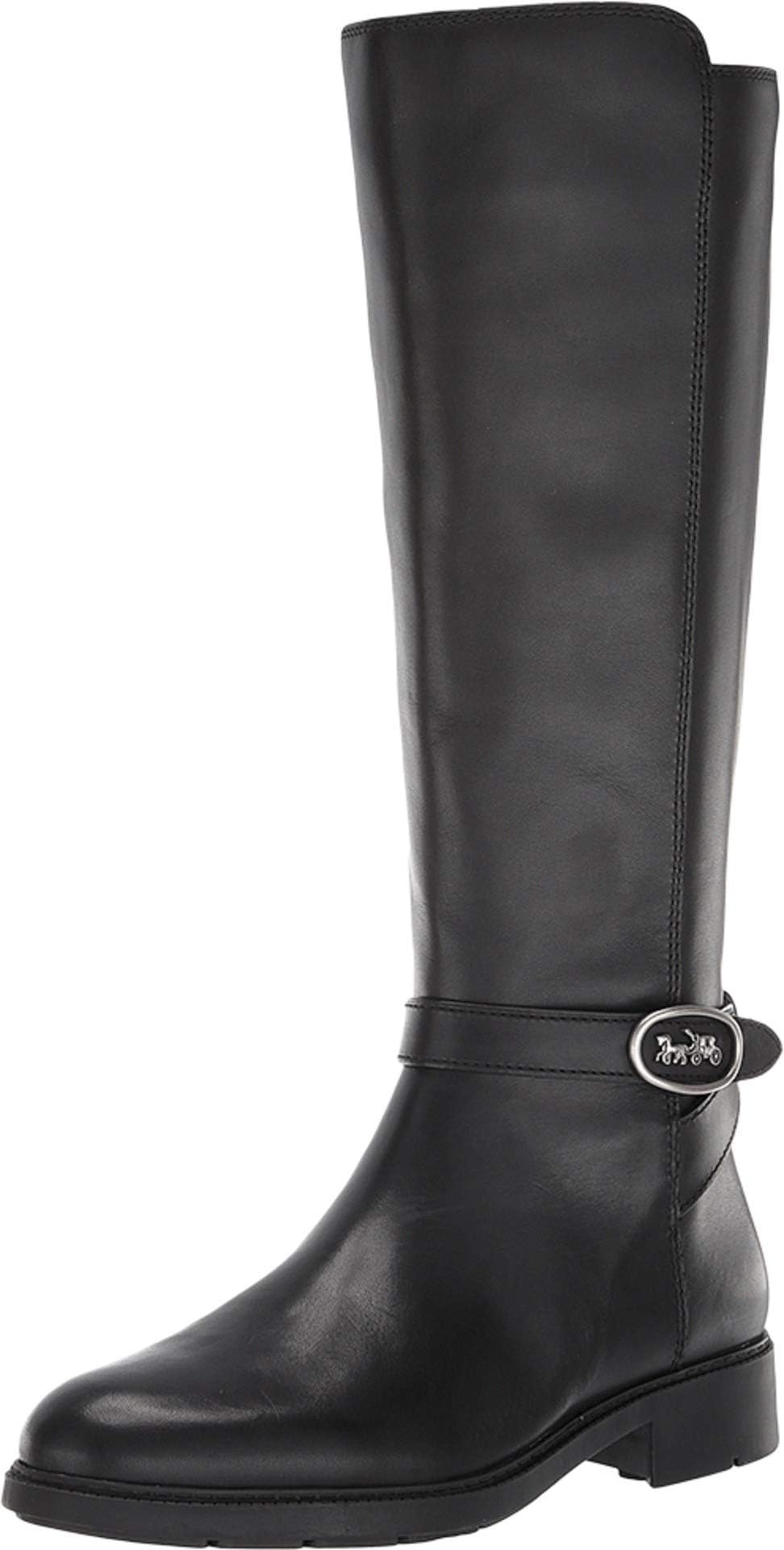 Ruby Horse and Carriage Boot with Extended Calf Black Leather 7
