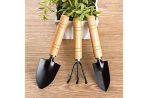 3PC Gardening Tool Set,Small Garden Shovel, Mini Rake, Trowel, Kit for Potted Plant, Flower and Seedling Care Spade (3PCS Set