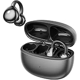Clip-on Earbuds,Open Ear Wireless Bluetooth 5.4 Earbuds, Lightweiht Open Ear Headphones 30H Long Battery,Sweatproof Air Conduction Earphones for Sport (Black)