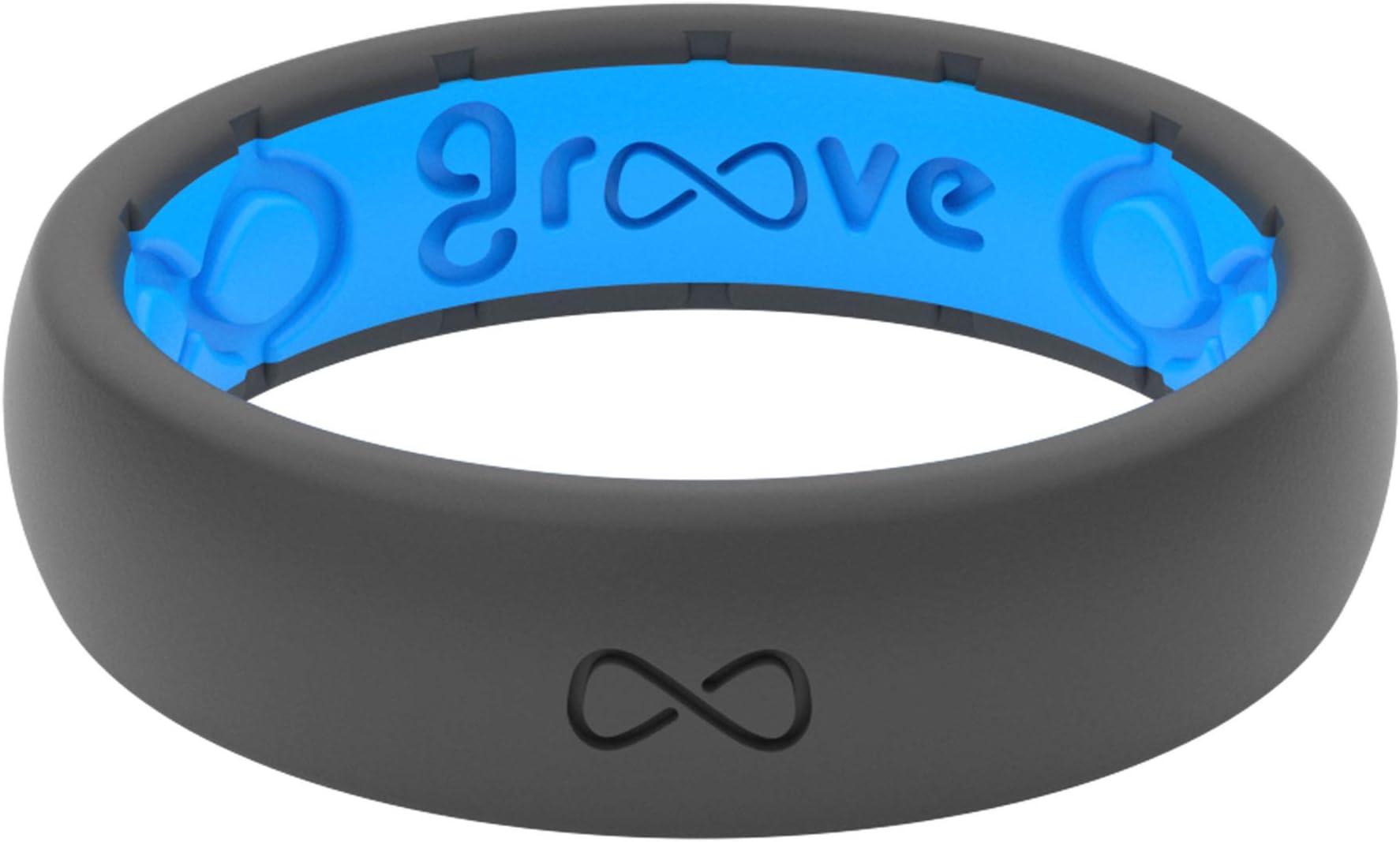 Groove LifeSolid Thin Silicone Ring - Breathable Rubber Wedding Rings for Women, Lifetime Coverage, Unique Design, Comfort Fit Ring