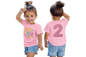 KEKEMI Birthday Shirt for Toddler Girl I’M Two Cute Birthday Girl T-Shirt 2T B-Day Party Outfit Short Sleeve Tee Tops Clothes