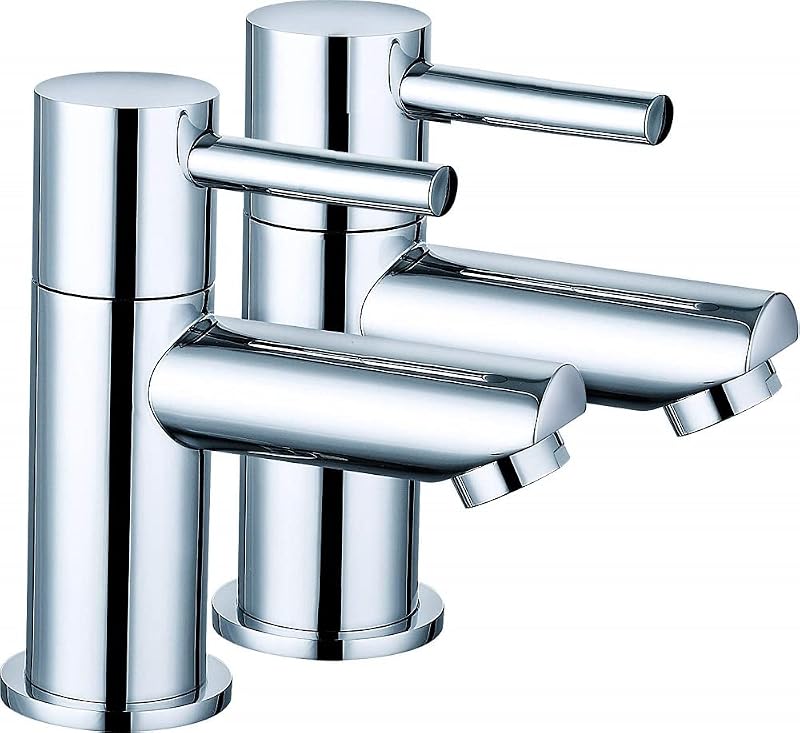 VeeBath Traditional Jasper Basin Taps Hot Cold Lever Mixer Chrome
