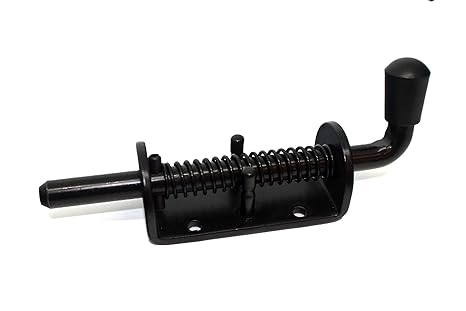 Heavy Duty Spring Latch Bolt 12 Pin Shed Barn Chicken Coop Black Powder Coat
