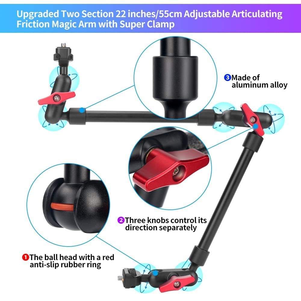 Mua Super Camera Clamp Mount with Adjustable Magic Arm 22in, Camera ...