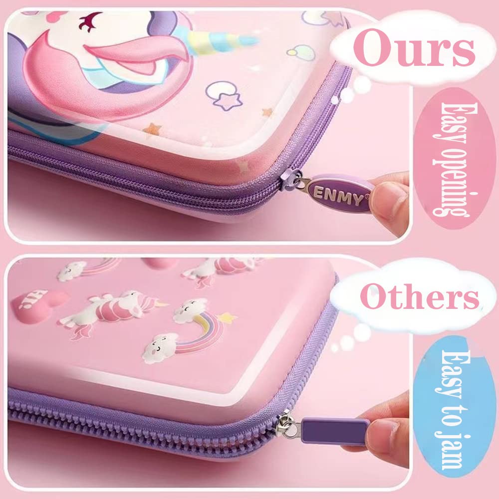 Cute Pencil Case - Pink Pouch, 3D EVA Large Capacity Pen Holder For Kids & Boys - School Portable Gift